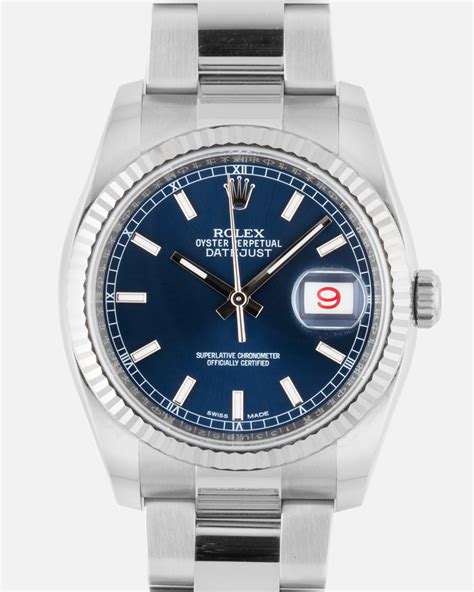 quadrante x rolex datejust 116234 blu fosforescenti|rolex datejust blue dial.